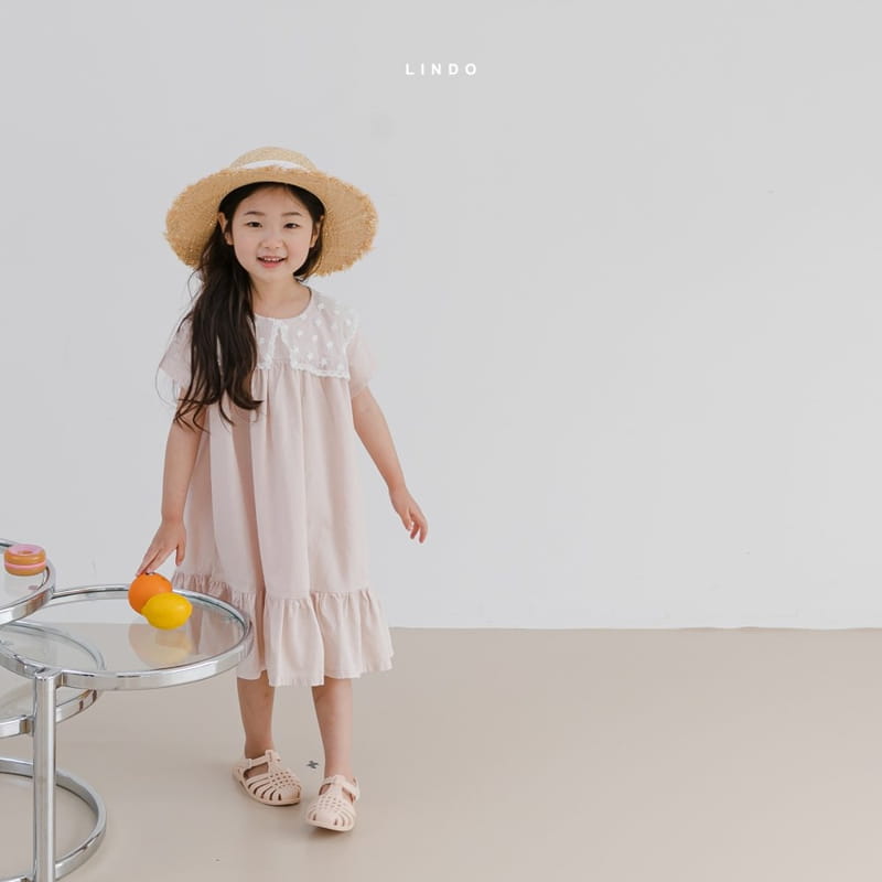LINDO - Korean Children Fashion - #Kfashion4kids - Embroidery Flower Collar One-piece - 9