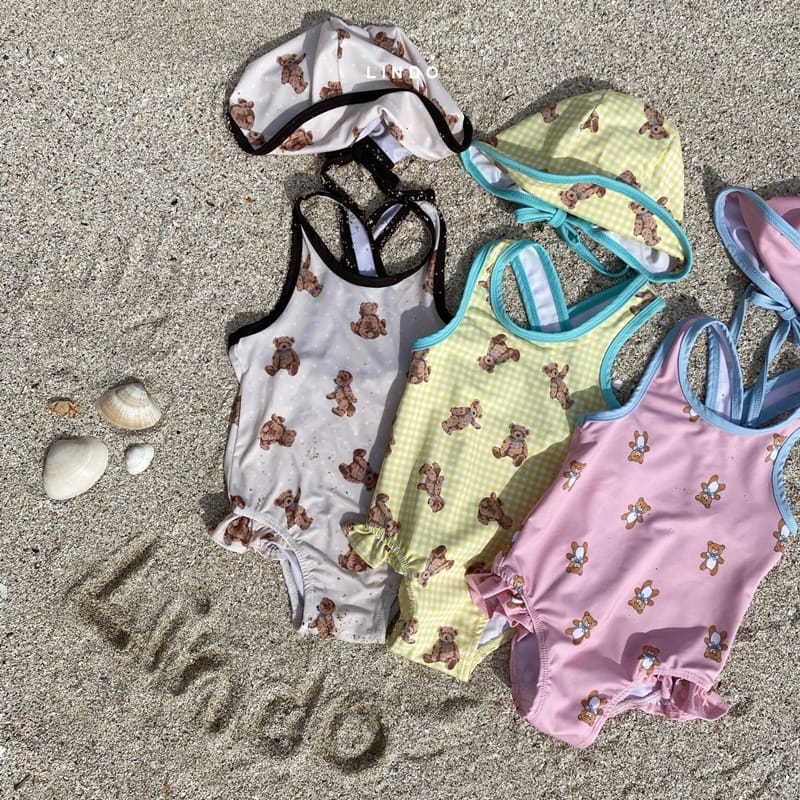 LINDO - Korean Children Fashion - #Kfashion4kids - Don't Worry Bear Swimwear with hat