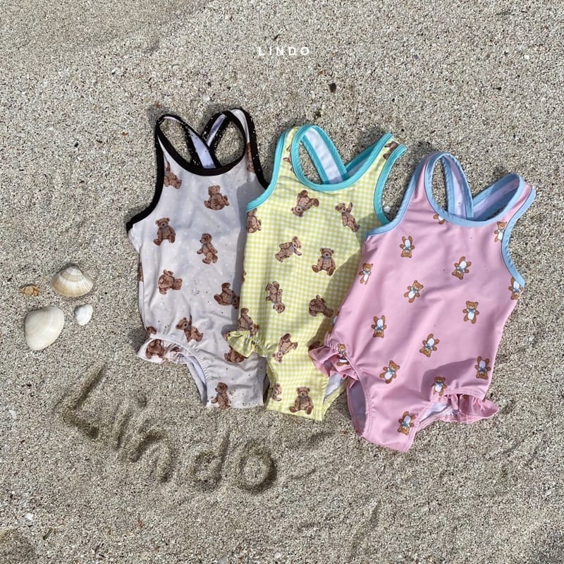 LINDO - Korean Children Fashion - #Kfashion4kids - Don't Worry Bear Swimwear with hat - 2