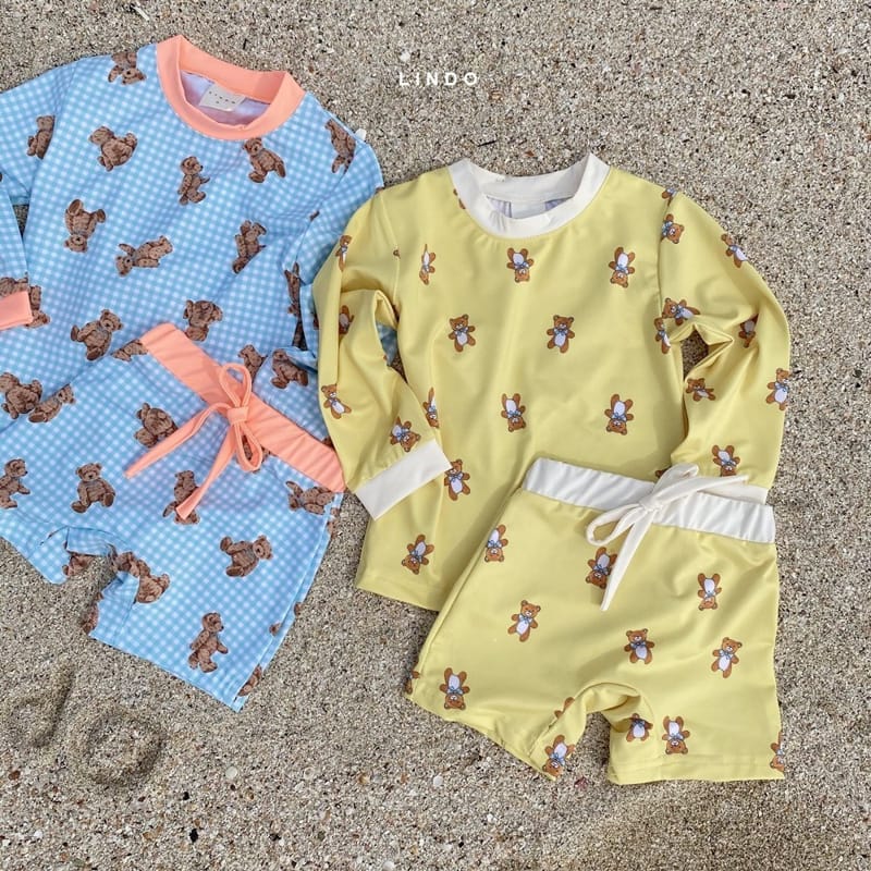 LINDO - Korean Children Fashion - #Kfashion4kids - Don't Worry Bear Rashguard with hat - 2