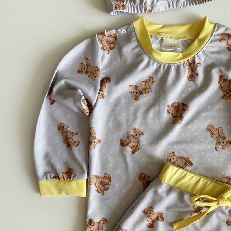 LINDO - Korean Children Fashion - #Kfashion4kids - Don't Worry Bear Rashguard with hat - 6