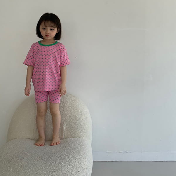 LITTLE COLLI - Korean Children Fashion - #Kfashion4kids - Apple Rip Top Bottom Set - 10