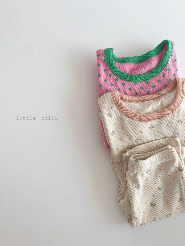 LITTLE COLLI - Korean Children Fashion - #Kfashion4kids - Apple Rip Top Bottom Set - 3
