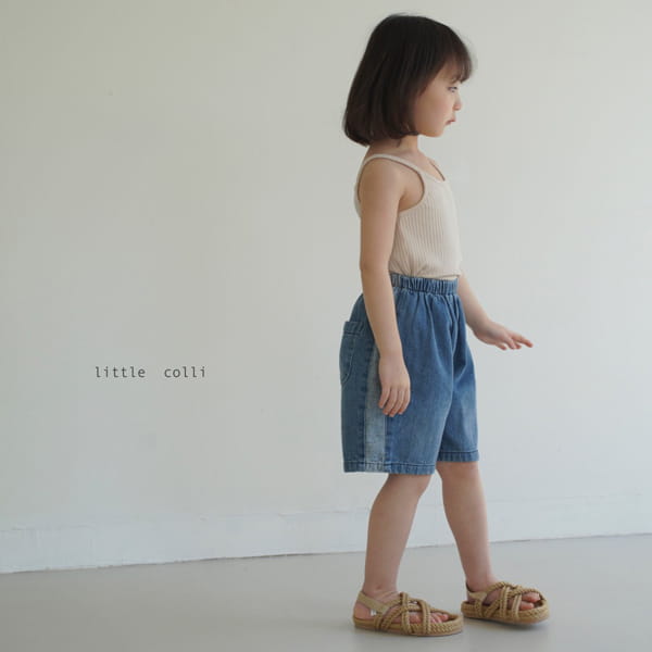 LITTLE COLLI - Korean Children Fashion - #Kfashion4kids - Line Denim Shorts