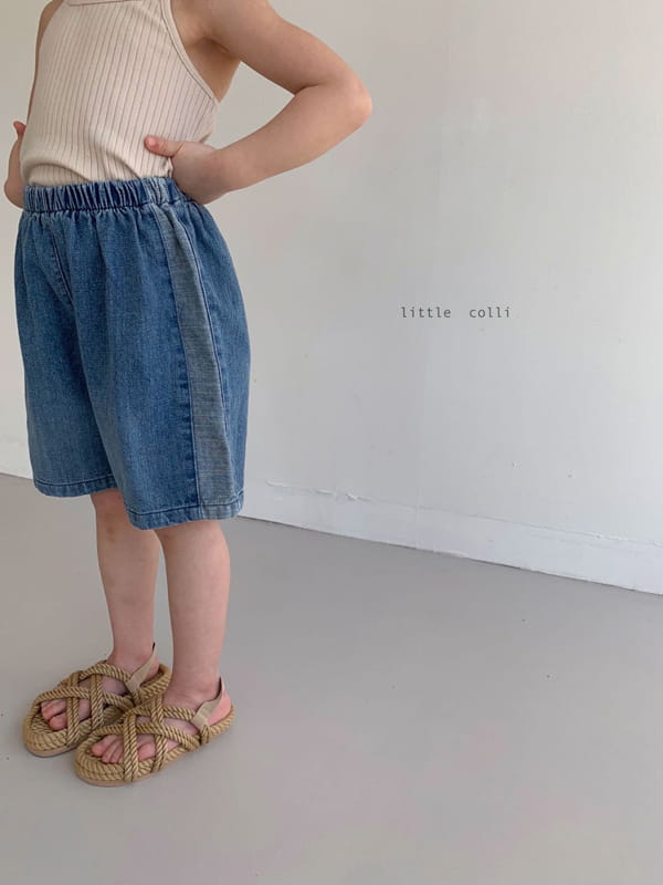LITTLE COLLI - Korean Children Fashion - #Kfashion4kids - Line Denim Shorts - 5