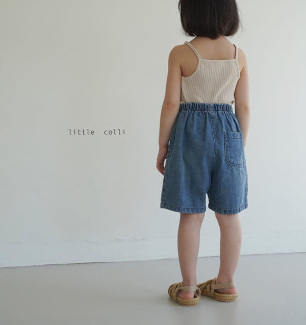 LITTLE COLLI - Korean Children Fashion - #Kfashion4kids - Line Denim Shorts - 6