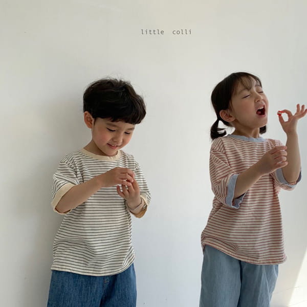 LITTLE COLLI - Korean Children Fashion - #Kfashion4kids - Color Stipes Tee