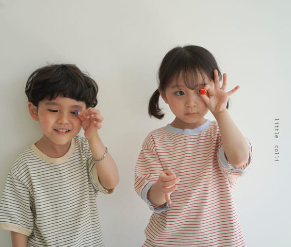 LITTLE COLLI - Korean Children Fashion - #Kfashion4kids - Color Stipes Tee - 9