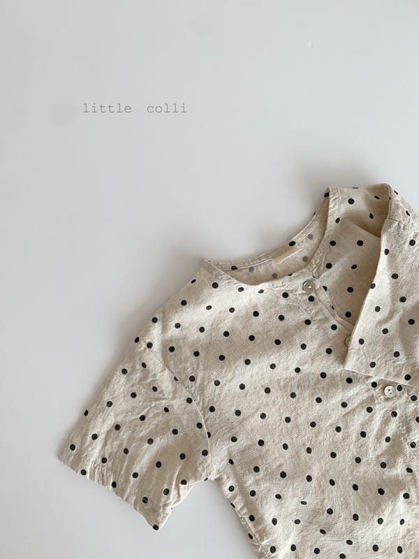 LITTLE COLLI - Korean Children Fashion - #Kfashion4kids - Linen Dot Shirt - 10