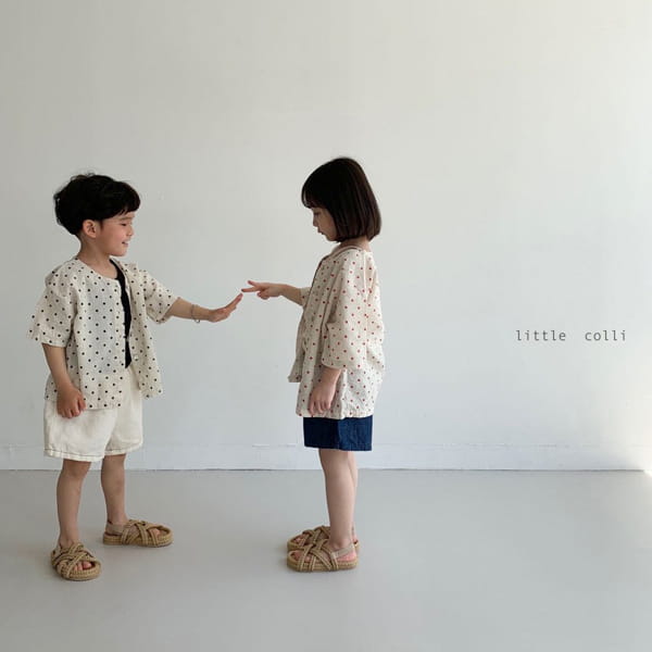 LITTLE COLLI - Korean Children Fashion - #Kfashion4kids - Linen Dot Shirt - 2