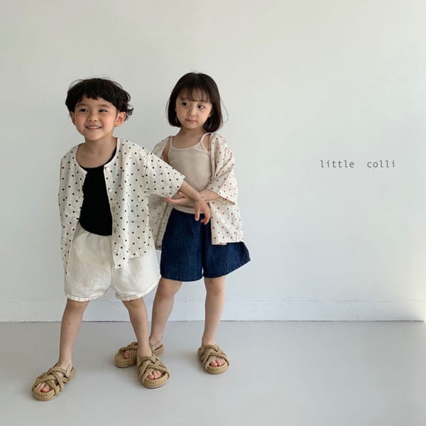 LITTLE COLLI - Korean Children Fashion - #Kfashion4kids - Linen Dot Shirt - 3