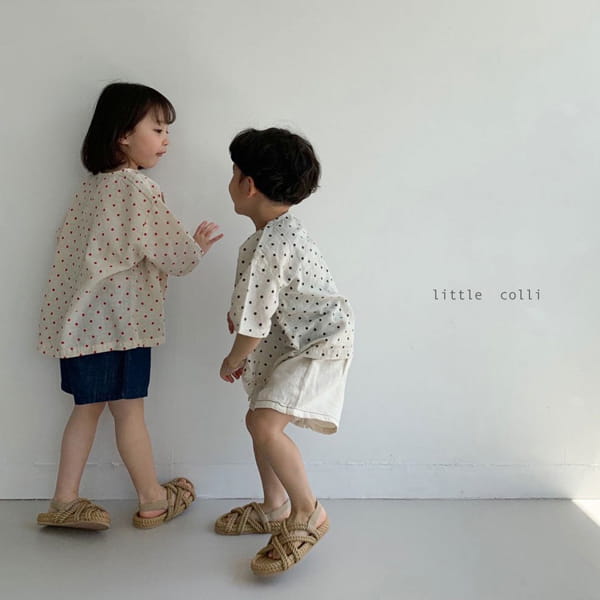 LITTLE COLLI - Korean Children Fashion - #Kfashion4kids - Linen Dot Shirt - 4