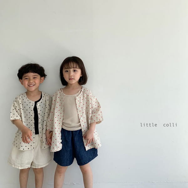 LITTLE COLLI - Korean Children Fashion - #Kfashion4kids - Linen Dot Shirt - 7