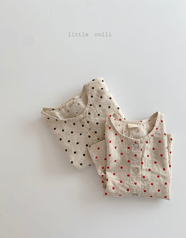 LITTLE COLLI - Korean Children Fashion - #Kfashion4kids - Linen Dot Shirt - 8