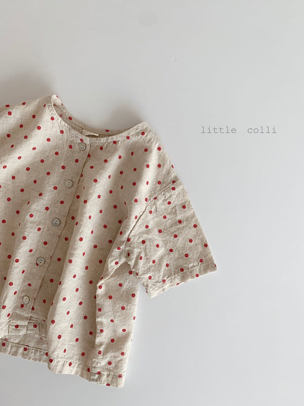 LITTLE COLLI - Korean Children Fashion - #Kfashion4kids - Linen Dot Shirt - 9