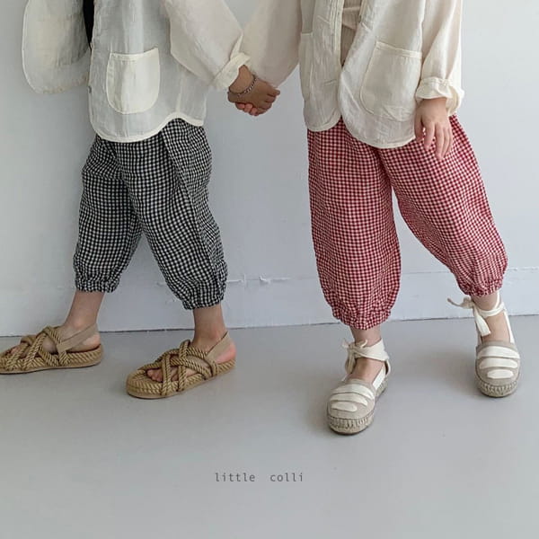 LITTLE COLLI - Korean Children Fashion - #Kfashion4kids - Linen Check Pants