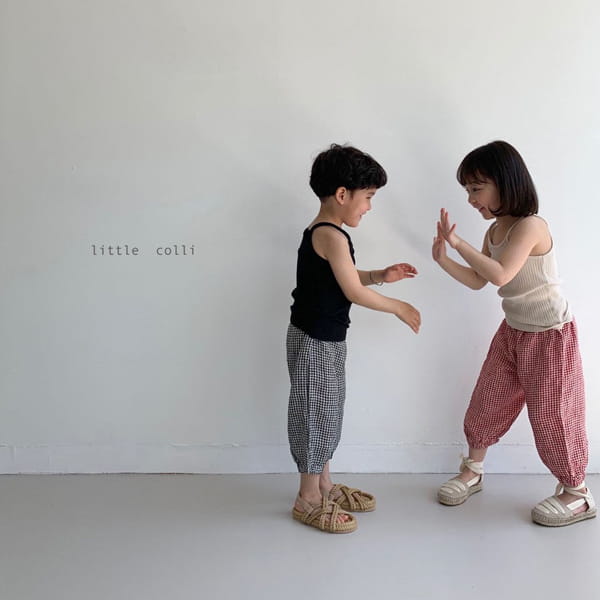 LITTLE COLLI - Korean Children Fashion - #Kfashion4kids - Linen Check Pants - 3