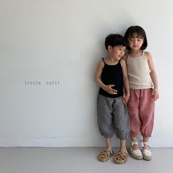 LITTLE COLLI - Korean Children Fashion - #Kfashion4kids - Linen Check Pants - 4