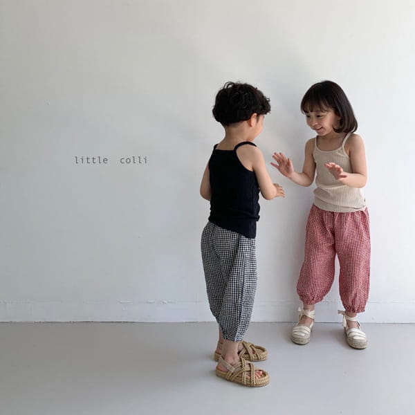 LITTLE COLLI - Korean Children Fashion - #Kfashion4kids - Linen Check Pants - 5