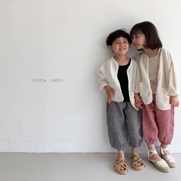 LITTLE COLLI - Korean Children Fashion - #Kfashion4kids - Linen Check Pants - 6