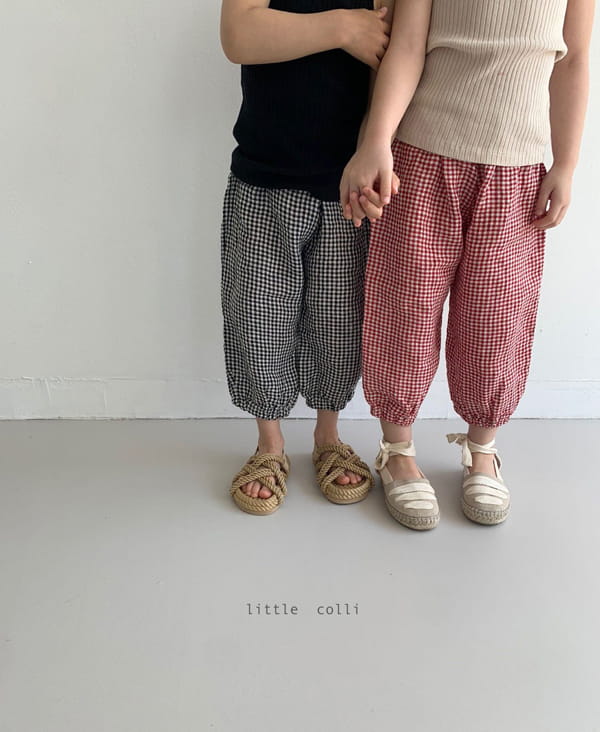 LITTLE COLLI - Korean Children Fashion - #Kfashion4kids - Linen Check Pants - 7