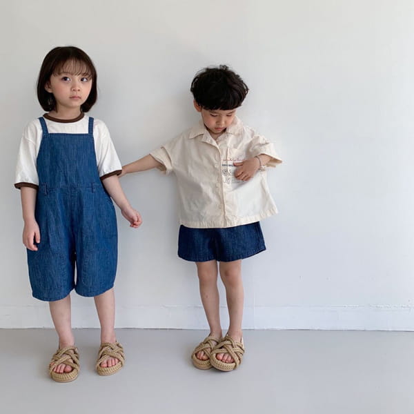 LITTLE COLLI - Korean Children Fashion - #Kfashion4kids - Bbang Dduck Denim Dungarees - 6