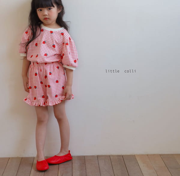 LITTLE COLLI - Korean Children Fashion - #Kfashion4kids - Strewberry Top Bottom Set - 2