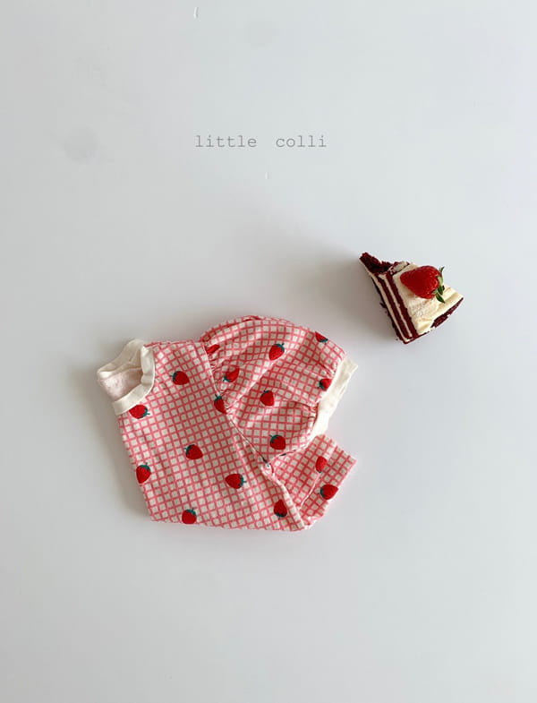 LITTLE COLLI - Korean Children Fashion - #Kfashion4kids - Strewberry Top Bottom Set - 6