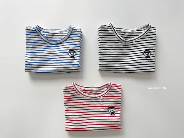 MELON SWITCH - Korean Children Fashion - #Kfashion4kids - Marine Bear Stripes Tee