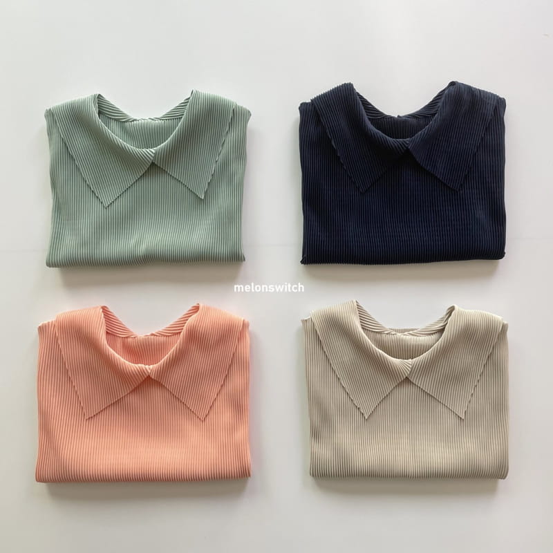 MELON SWITCH - Korean Children Fashion - #Kfashion4kids - Pleats Collar Tee