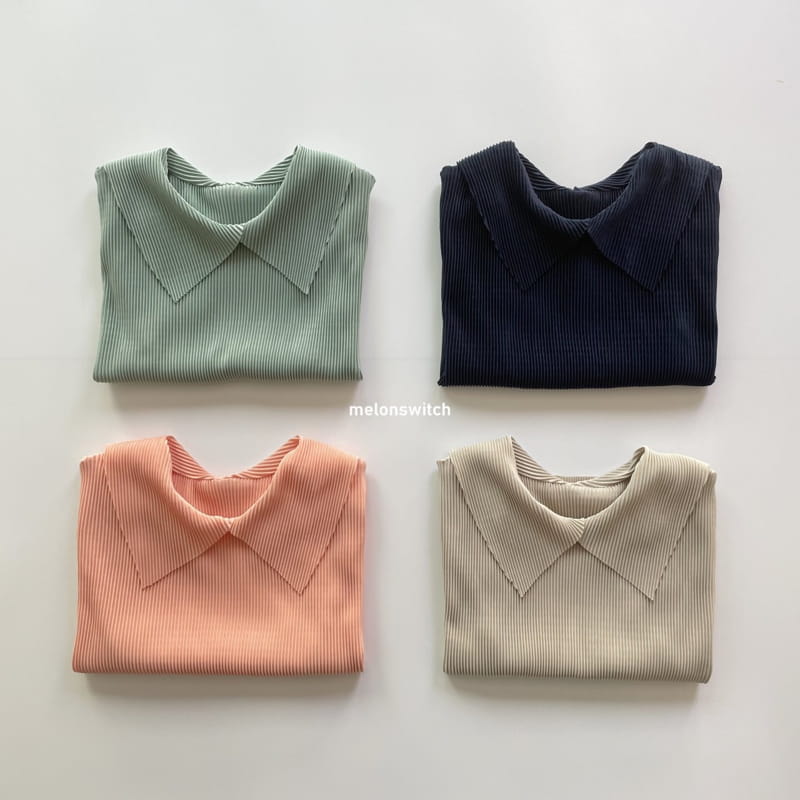 MELON SWITCH - Korean Children Fashion - #Kfashion4kids - Pleats Collar Tee - 2