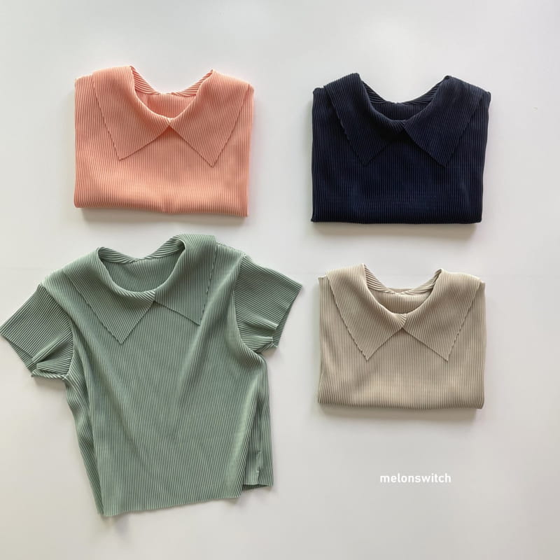 MELON SWITCH - Korean Children Fashion - #Kfashion4kids - Pleats Collar Tee - 3