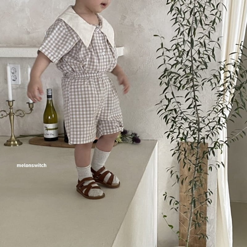 MELON SWITCH - Korean Children Fashion - #Kfashion4kids - Check Sailor Top Bottom Set - 2