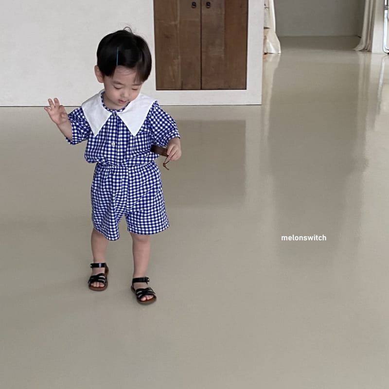 MELON SWITCH - Korean Children Fashion - #Kfashion4kids - Check Sailor Top Bottom Set - 4