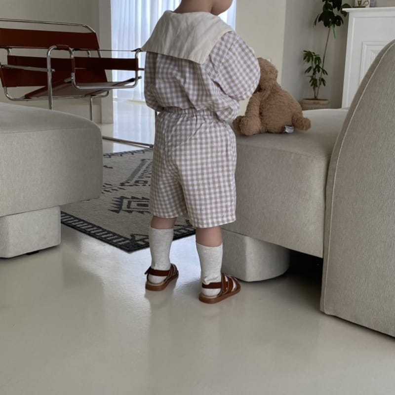 MELON SWITCH - Korean Children Fashion - #Kfashion4kids - Check Sailor Top Bottom Set - 6