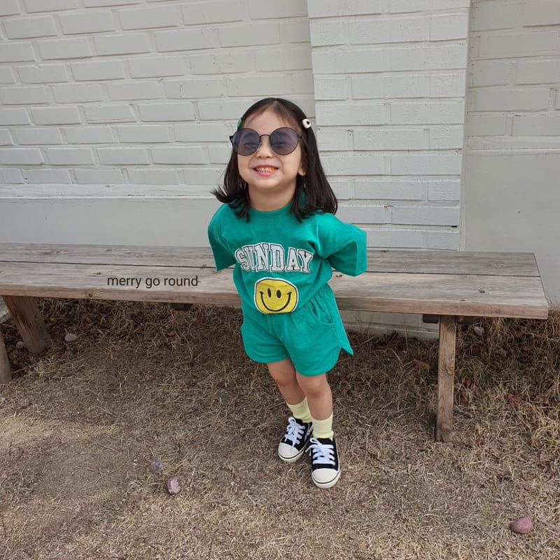 MERRY GO ROUND - Korean Children Fashion - #Kfashion4kids - Sunday Smile Top Bottom set - 5