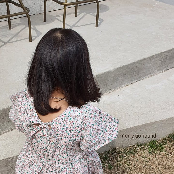 MERRY GO ROUND - Korean Children Fashion - #Kfashion4kids - Mini Flower Ribbon One-piece