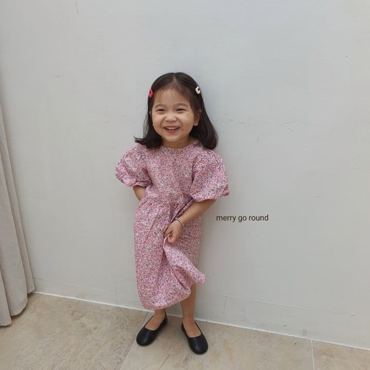 MERRY GO ROUND - Korean Children Fashion - #Kfashion4kids - Mini Flower Ribbon One-piece - 12