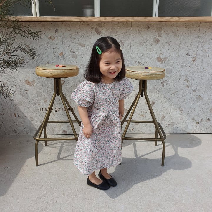 MERRY GO ROUND - Korean Children Fashion - #Kfashion4kids - Mini Flower Ribbon One-piece - 2