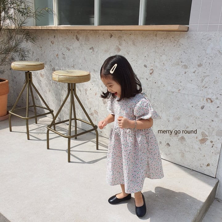 MERRY GO ROUND - Korean Children Fashion - #Kfashion4kids - Mini Flower Ribbon One-piece - 4