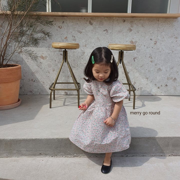 MERRY GO ROUND - Korean Children Fashion - #Kfashion4kids - Mini Flower Ribbon One-piece - 5