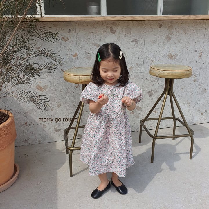 MERRY GO ROUND - Korean Children Fashion - #Kfashion4kids - Mini Flower Ribbon One-piece - 6