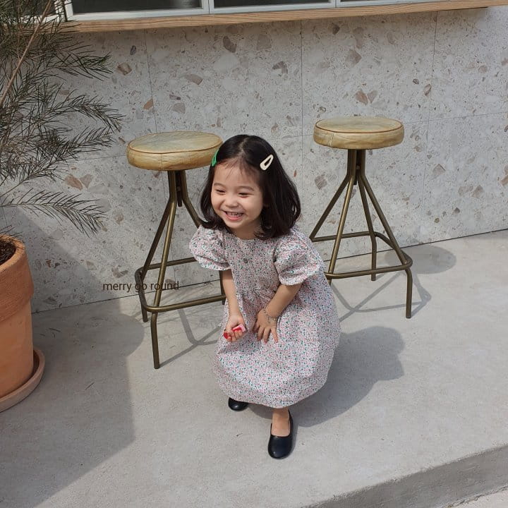 MERRY GO ROUND - Korean Children Fashion - #Kfashion4kids - Mini Flower Ribbon One-piece - 9