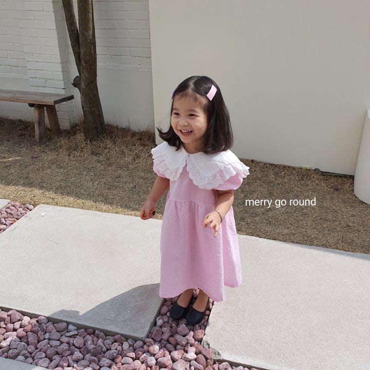 MERRY GO ROUND - Korean Children Fashion - #Kfashion4kids - Lace Collar One-piece