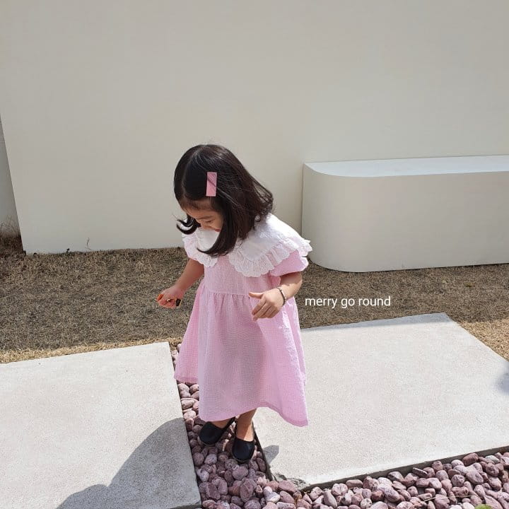 MERRY GO ROUND - Korean Children Fashion - #Kfashion4kids - Lace Collar One-piece - 4