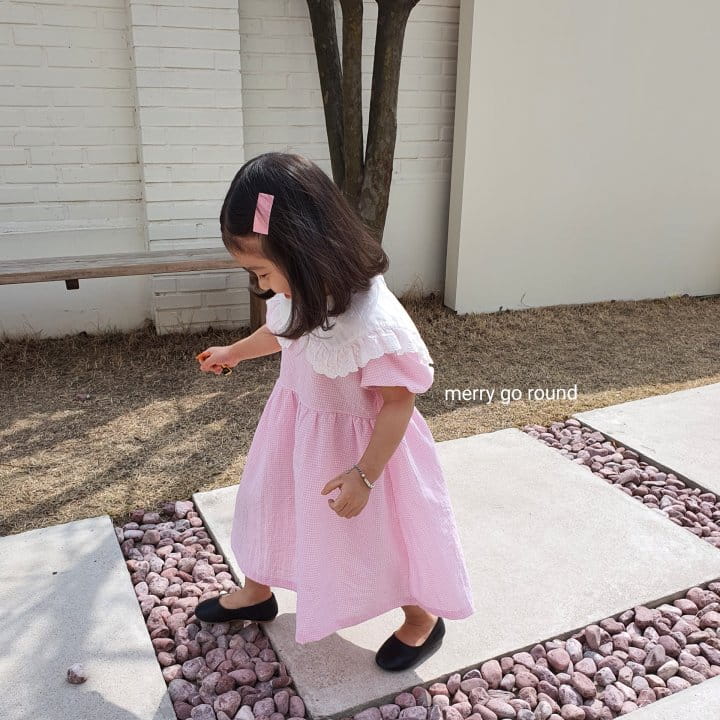 MERRY GO ROUND - Korean Children Fashion - #Kfashion4kids - Lace Collar One-piece - 5