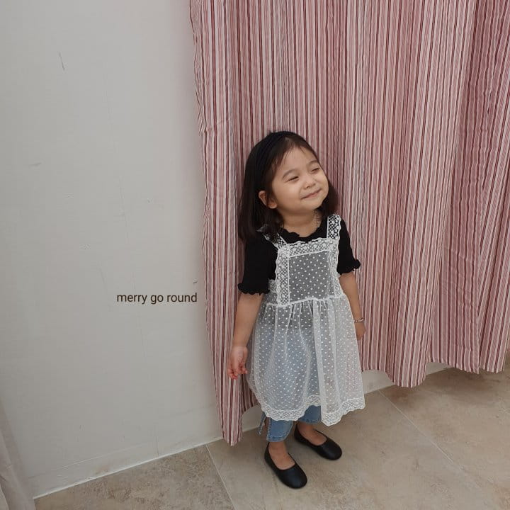 MERRY GO ROUND - Korean Children Fashion - #Kfashion4kids - Dot Mesh Lace One-piece
