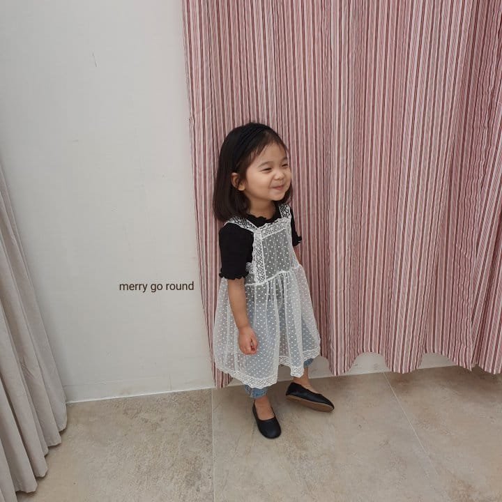 MERRY GO ROUND - Korean Children Fashion - #Kfashion4kids - Dot Mesh Lace One-piece - 2