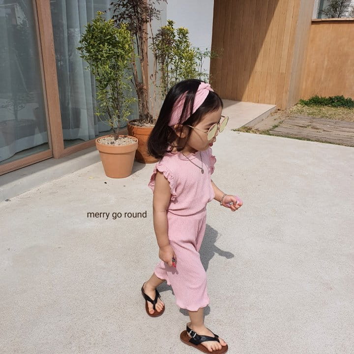 MERRY GO ROUND - Korean Children Fashion - #Kfashion4kids - Frill Winkle Top Bottom Set - 3