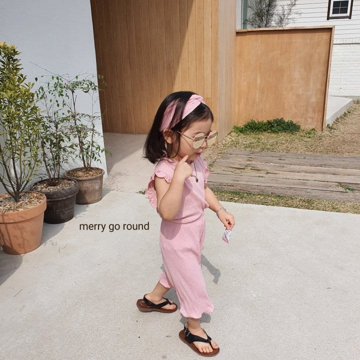 MERRY GO ROUND - Korean Children Fashion - #Kfashion4kids - Frill Winkle Top Bottom Set - 4